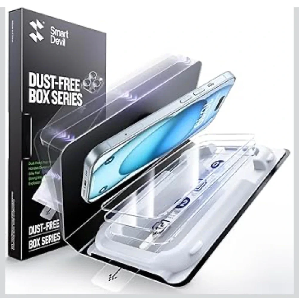 SmartDevil Dust-Free Box iPhone 12/12 Pro Screen Protector 9H Tempered Glass New